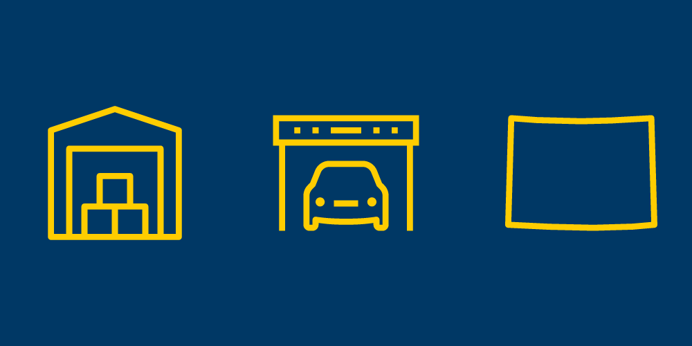 Colorado, self-storage, and parking icons