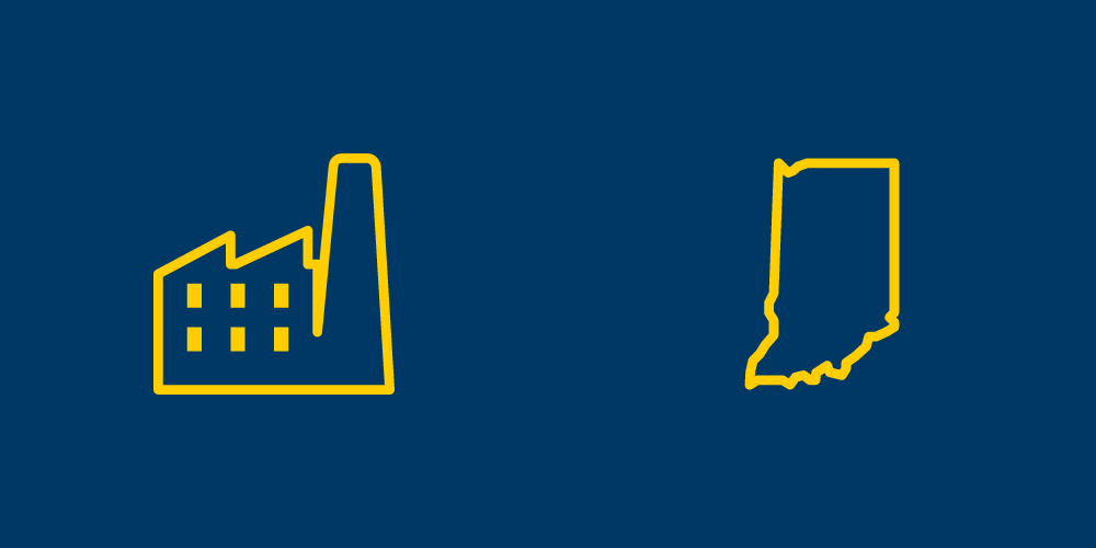 Indiana and flex industrial icons.