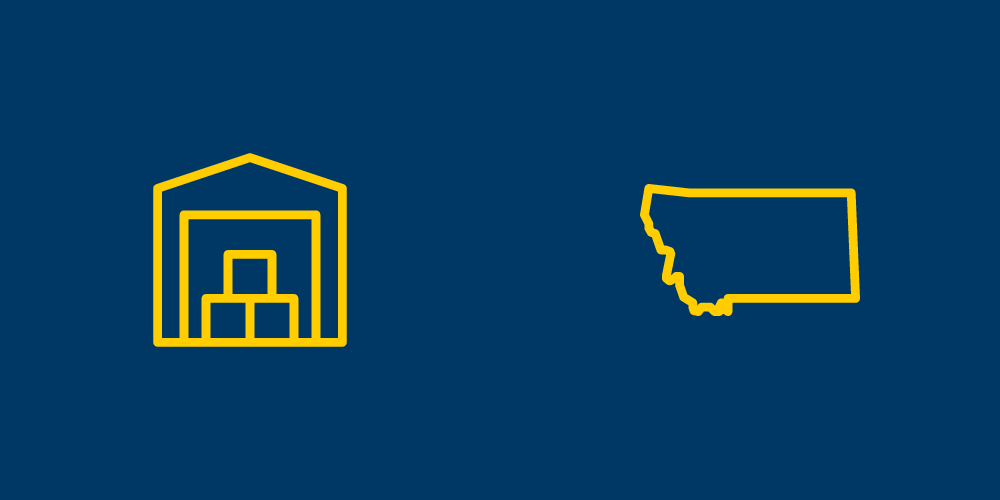 Montana and self-storage icons.