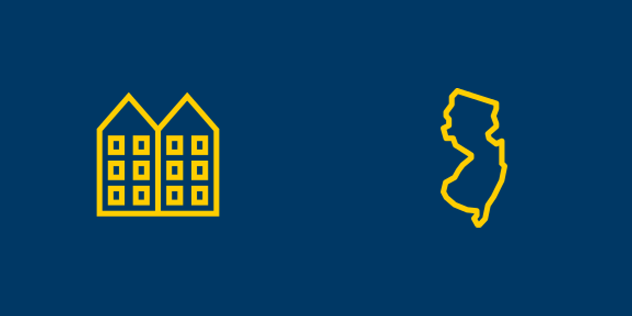 Apartment building and New Jersey icons.