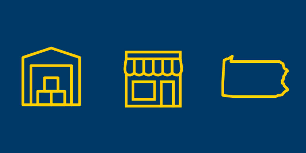 Self-storage, commercial, and Pennsylvania icons.