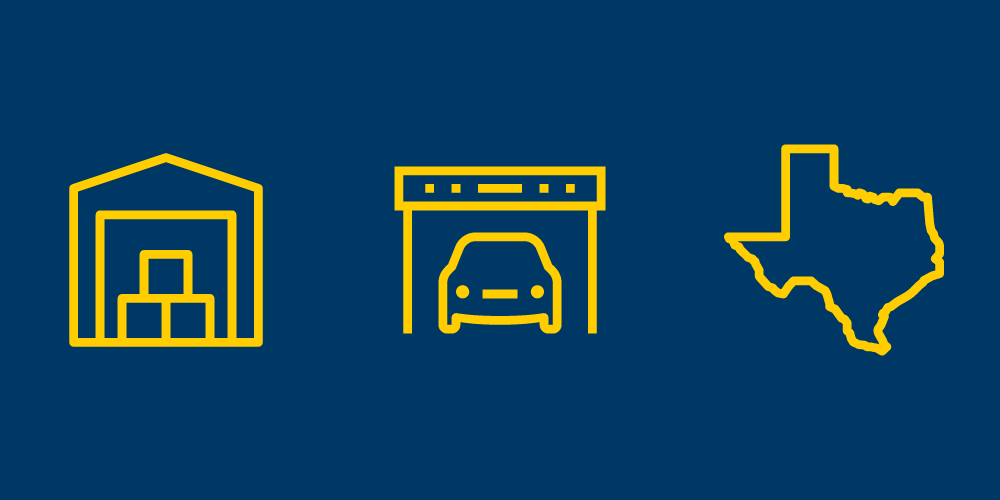 Self-Storage, Vehicle Storage, and Parking icons