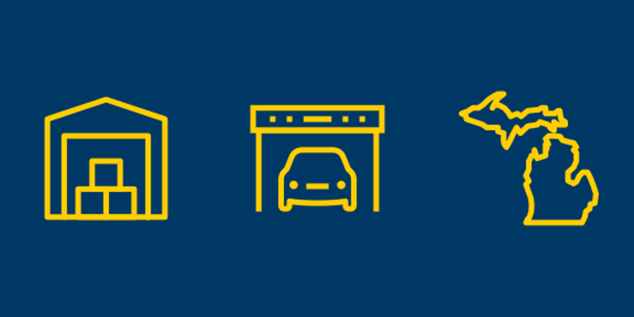 Michigan, Self Storage, and Parking icons